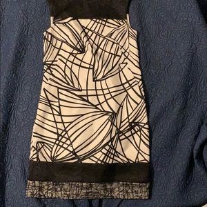 Sleeveless black and white Ann Taylor dress